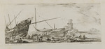 Ansicht eines Hafens mit Galeren und Arbeitern
