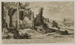 Ruinen auf dem Palatin, rechts im Hintergrund das Kolosseum