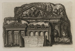 Schlussvignette des lateinischen Textes mit der rekonstruierten Fassade des Tempels des Jupiter Capitolinus