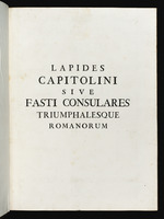 Titelseite: Inschriftensteine vom Kapitol oder Konsular- und Triumphlisten der Römer