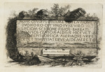 Vignette mit Inschriftentafel aus dem Palazzo Barberini in Rom