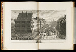 Darstellung der Ankunft Ludwigs XV. auf einem Platz der Stadt Straßburg