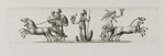 Minerva mit Speer, Schild, Viktoria und Eule zwischen zwei Streitwagen