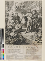 Bildunterschrift zu der Allegorie auf Karl III. als König von Spanien