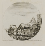 Pferde vor der Pyramide des Caius Cestius
