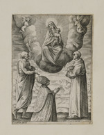 Anbetung Marias mit Kind durch Papst Bonifatius VIII. mit den Heiligen Bonifatius und Franziskus