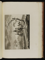Fünf Bauern mit einem Pferd und zwei Eseln in einer Landschaft