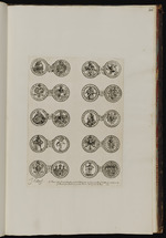 Erste Platte: zehn Münzen in Vorder- und Rückansicht