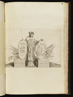Minerva mit zwei Wappen