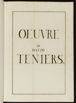 Oeuvre de David Teniers. Titelseite