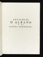 Piranesi Antichit. di Albano, Titelseite mit typographischem Text