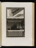 Drei Diagramme dorischer Tempelkonstruktion: Stützbalken des Gebälkes