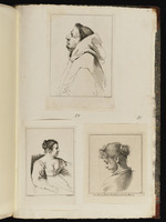 Seite mit drei Porträtstudien