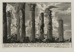 Sieben Säulen mit korinthischen Kapitellen, dem Tempel der Juturna zugehörig