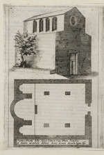 Ansicht und Grundriss der Kirche, die an der Stelle erbaut wurde, wo das Haus des Hohepriesters Hannas stand
