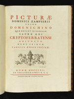 Titelseite mit Vignette: Bilder von Domenico Zamperi, genannt Domenichino, in einer Kapelle in der Kirche Grottaferrata, zum ersten Mal in Kupfer gestochen