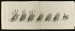 Ein Pauker und 12 Hornisten sowie 12 Soldaten in römischer Rüstung mit Insignien und Trophaeis zu Pferd