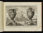 Zwei römische Vasen mit einem Tempel im Hintergrund