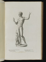 Statue eines jungen Mannes mit erhobenem Arm