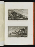 Oben: Der Merkurtempel und die Küste Baiaes; unten: Der Dianatempel und die Burg von Baiae