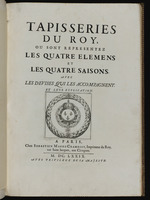 Titelblatt für "Tapisseries du Roy"