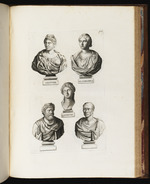 Fünf Büsten, darunter Faustina und Kleopatra