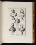 Fünf Büsten, darunter Caracalla, der junge Geta, Isis und ein Bacchant