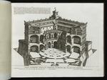 Schnitt und Innenansicht des Palazzo Farnese in Caprarola
