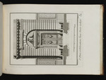 Ansicht und Schnitt des dritten Portals mit Lorbeergirlanden und Wappen verziert, Blatt aus der Folge &