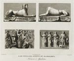 Zwei Sphinxen und Bacchanten-Reliefs