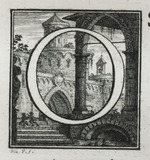 Initiale O mit Tor und Turm